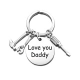 Stainless Steel Keychain Father's Day Gift Dad Tools Hammer Screwdriver Wrench