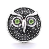 20MM  owl rhinestones  design  Metal snap buttons