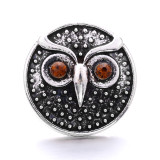 20MM  owl rhinestones  design  Metal snap buttons