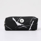 Marble Canvas Waterproof Cosmetic Bag Batch Travel Storage Bag Convenient Coin Bag fit 18mm snap button jewelry