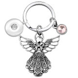 Guardian Angel Birthstone December Birthstone Bows Wings Keychains Birthday Gifts fit 18mm snap button jewelry