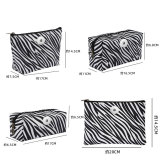 Zebra pattern pu waterproof wash cosmetic bag female convenient change mobile phone cosmetic storage bag fit 18mm snap button jewelry