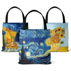 Van Gogh starry sky oil painting tote bag ladies canvas bag beach bag