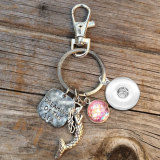 Dream Ocean Style Mermaid DREAMING OF THE SEA Fish Scale Keychain fit 18mm snap button jewelry