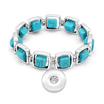 Turquoise Stretch Bracelet fit 18mm snap button jewelry