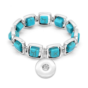 Turquoise Stretch Bracelet fit 18mm snap button jewelry