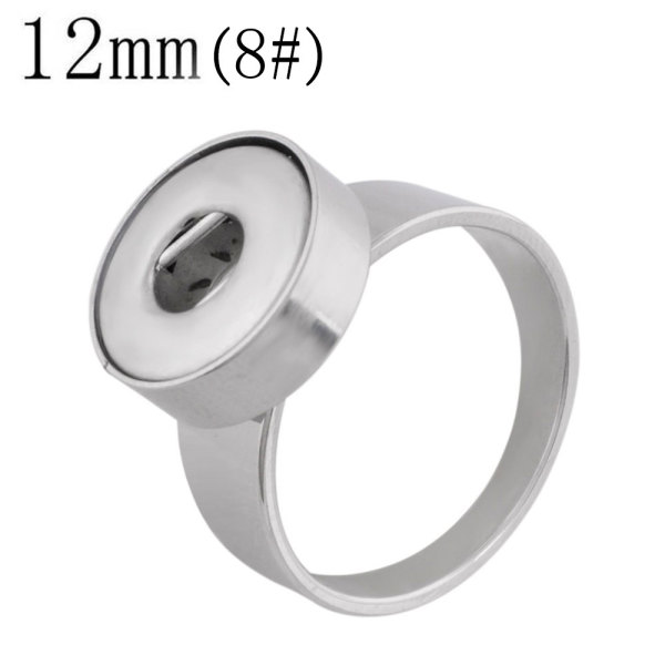 #8Fit 12mm Snaps Stainless steel Rings fit snaps chunks KS0943-S