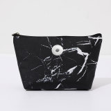 Marble Canvas Waterproof Cosmetic Bag Batch Travel Storage Bag Convenient Coin Bag fit 18mm snap button jewelry