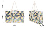 Summer Large Capacity Canvas Beach Bag Pineapple Stripe Tote Bag