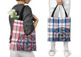 Red, white and blue tote bag canvas bag print tote bag