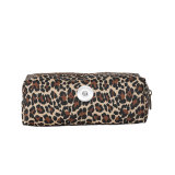 Leopard Print Canvas Large Capacity Waterproof Cosmetic Bag Ladies Outdoor Convenient Fashion Washing Storage Bag fit 18mm snap button jewelry