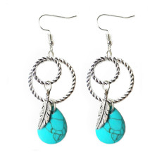 Bohemian Turquoise Plated Antique Silver Earrings