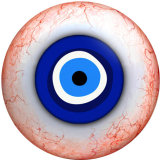20MM  Eyes Cat Eye Eyeball Print  glass snaps buttons
