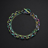 New Simple Double Layer OT Type Stainless Steel Bracelet