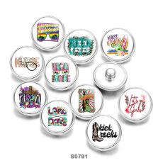 20MM pattern Print  glass snaps buttons