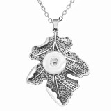 Thanksgiving Leaves Necklace 80CM chain silver  fit 20MM chunks snaps jewelry  necklace for women