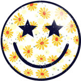 20MM pattern Smile Print  glass snaps buttons