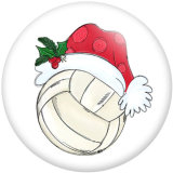 20MM Love Volleyball Baseball Christmas Print  glass snaps buttons