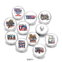 20MM 2024 Trump USA  Print  glass snaps buttons