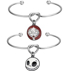 Halloween Ornaments Cute Christmas Horror Night Jack and Sally Zombie Ghost Alloy Bracelet