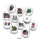 20MM pattern Mom Print  glass snaps buttons