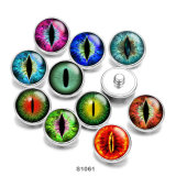 20MM  Eyes Cat Eye Eyeball Print  glass snaps buttons