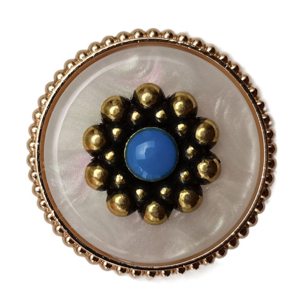 23mm Dot Edge Blue Bead Metal Button