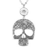 Pirate Corsair Necklace skull  hip hop plant 80CM chain  metal  fit 20MM chunks snap button jewelry Jewelry Making