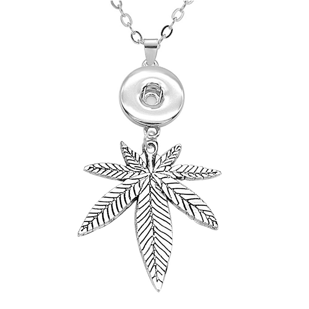 Necklace skull pirate hip hop plant 80CM chain metal fit 20MM chunks snap button jewelry