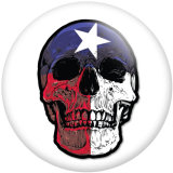 20MM skull USA Print  glass snaps buttons