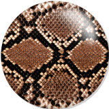20MM pattern snake Print  glass snaps buttons  Jewelry Making