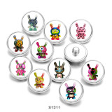 20MM Cartoon pattern Print  glass snaps buttons