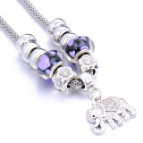 Alloy necklace Elephant pendant jewelry beaded snake bone chain