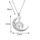 Moon Tree of Life Cutout Pendant Pearl Accessory Necklace
