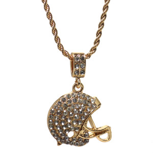 Alloy Rugby Cap Pendant Hip Hop Diamond Necklace