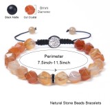 Natural Faceted Agate Crystal Bracelet Woven Tree of Life Natural Stone Yoga Bracelet