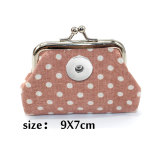 Mini Coin Purse Canvas Dot Coin Bag Ethnic Retro Style Ladies Hand Small Bag fit 18mm snap button jewelry