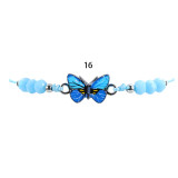 Crystal Beaded Colorful Butterfly Bracelet Braided Bracelet