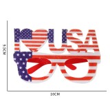 Independence Day Decorative Glasses USA  American National Day Party Decorative Props Letters Flag Glasses Frame