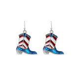 Independence Day Carnival Party Earrings American USA Stars and Stripes Flag Color Diamond Painting Oil Star Butterfly Tassel Stud Earrings