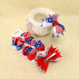 July 4th American USA  National Day Independence Day Flag Children's Bow Hair Ornament Fabric Headwear