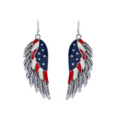 Independence Day Carnival Party Earrings American USA Stars and Stripes Flag Color Diamond Painting Oil Star Butterfly Tassel Stud Earrings
