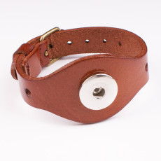 Genuine Leather adjustable bracelet fit 20mm snaps  jewelry