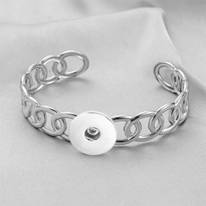 stainless steel bangles bracelet fit 18mm snap button jewelry