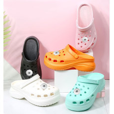 Diy sponge cake hole shoes increased high heel platform sandals sandals beach daddy shoes  fit18&20MM  snaps jewelry