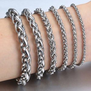 Stainless Steel Flower Basket Chain Bracelet