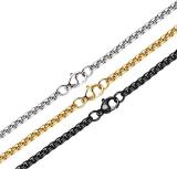 70CM Stainless Steel Square Pearl Steel Color Chain
