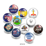 20MM USA independence Day Print  glass snaps buttons