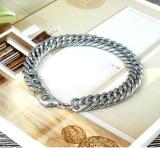 Stainless steel thick wide flat bracelet