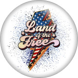 20MM USA independence Day Print  glass snaps buttons